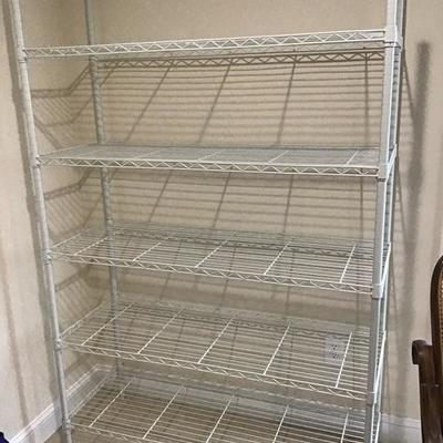 White Metal 5 Shelf Sturdy Storage Unit-Pick Up Only