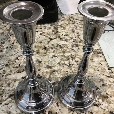 Set Of Two Silverplated candlesticks