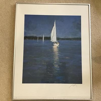 Sailboat print with Frame