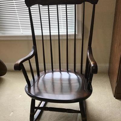 Hitchcock Solid dark wood rocking chair- Pick Up Only