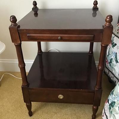 Two Matching Dark Wood End Tables-Pick up only