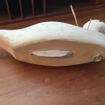 White Handcarved Duck