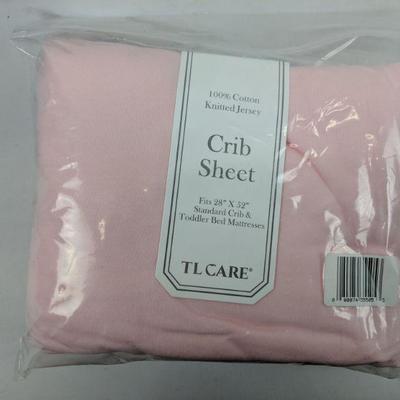 Pink Cotton Crib Sheet - New