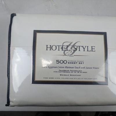 Hotel Style Full 500 Thread Count Arctic White Sheet Set - New