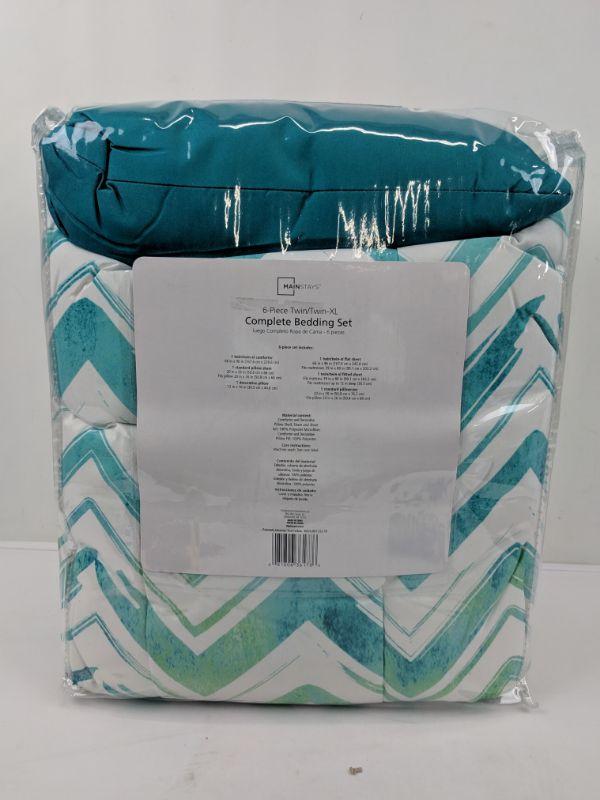 Mainstays Complete Bedding Set Twin/Twin XL Teal Yellow New