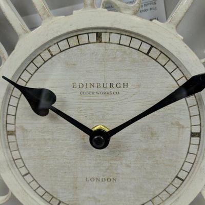 Equity Antiqued White 11.5 In Floating Wall Clock - New