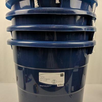 Navy Toy Bucket 18 Gallon, 4 Pack - New