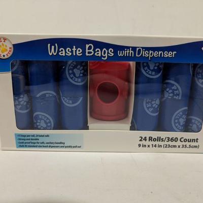 Doggie Waste Bag w/ Dispenser 2 pack - New