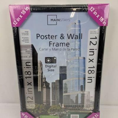Mainstays Poster/Wall Frame 12in x 18in, Qty 2 - New
