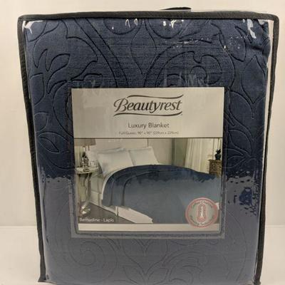 Beautyrest Luxury Navy Full/Queen Blanket - New