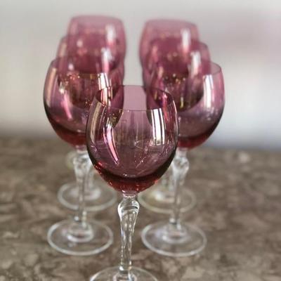 12 Rose Wine stemware Glasses 