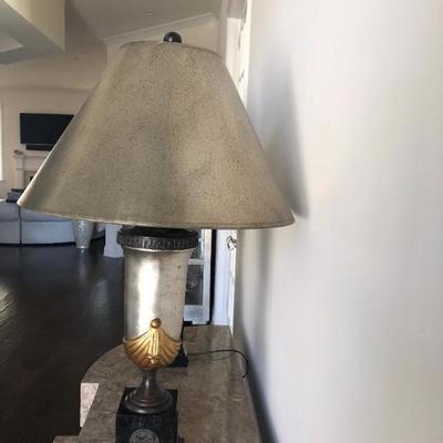 2 high End silver tone and gold lamps