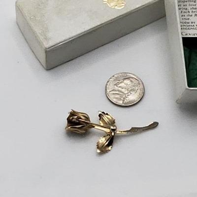 Vintage rose pin in box