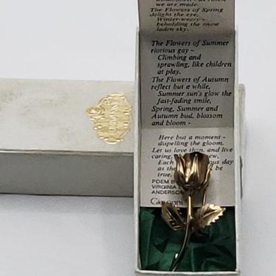 Vintage rose pin in box