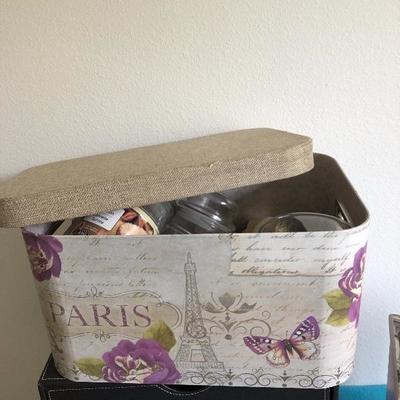 121:  Paris Stepping Stool, Leather Storage Drawers, Decor Boxes and Stationary
