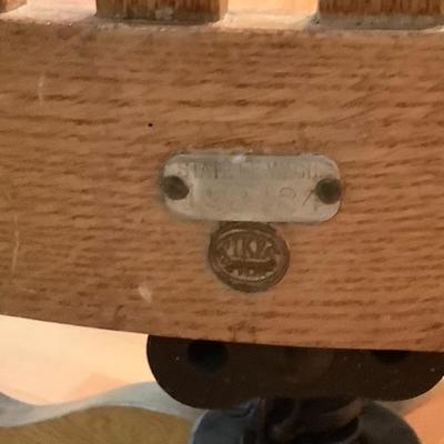 220:  Vintage Solid  Wood Office Chair, Brief Case and Other Office Items
