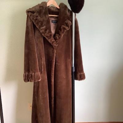 111: Jones New York Fur Coat and Arctic Vintage Fur Hat