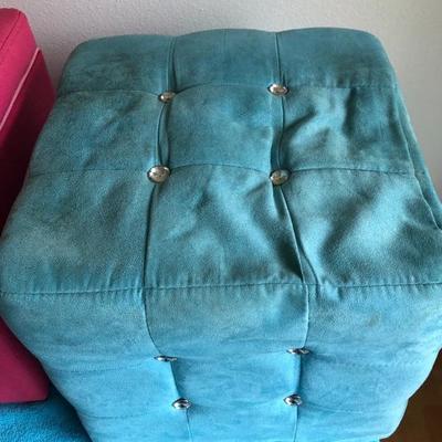 120:  Pink and Turquoise Foot Stools