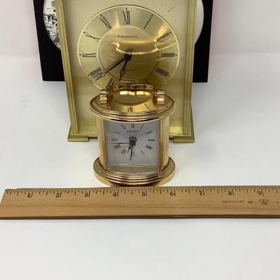 027:  Port Smith Quartz Clock, Seiko Clock and Etchings