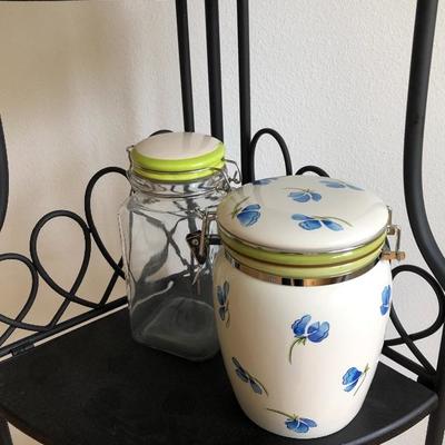 117:  Corner Kitchen Shelf With Pottery Decor