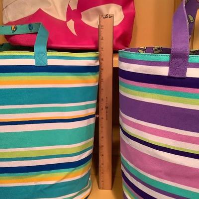 215:  Whimsical Cloth Bags, Vintage Storage Tote, Bike Pillow and Box 
