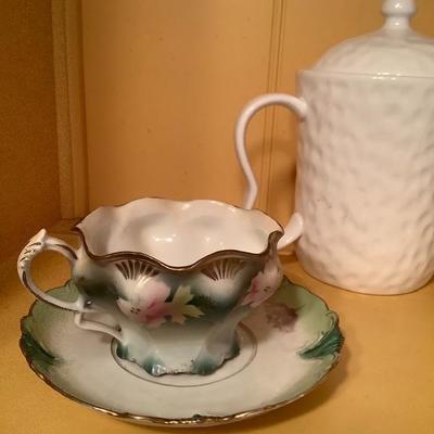 216:  Tea Set and Candles