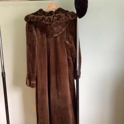 111: Jones New York Fur Coat and Arctic Vintage Fur Hat