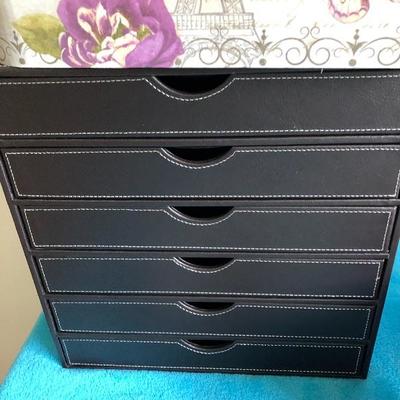 121:  Paris Stepping Stool, Leather Storage Drawers, Decor Boxes and Stationary