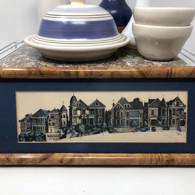 133:  Signed Print With Beautiful Pottery Mix 