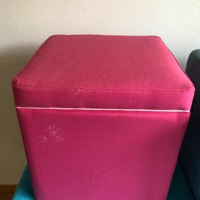 120:  Pink and Turquoise Foot Stools