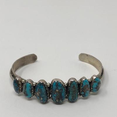 063:  Sterling Pendant, Turquoise Bracelet and Silver Toned Gem Stone Ring