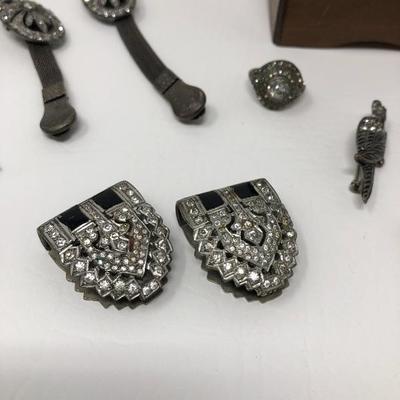 135:  Vintage Art Deco Shoe Clips and Other Vintage Pieces
