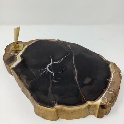 026: Two Petrified Wood Raw Mineral Pen Holders