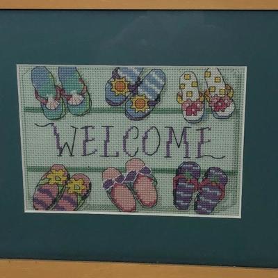 055:  Flip Flop Wind Chime and Cross Stitch Art