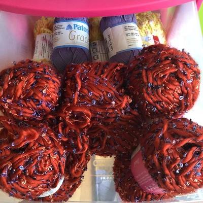 089:  Three Drawer Bins Full of Knitting Yarn