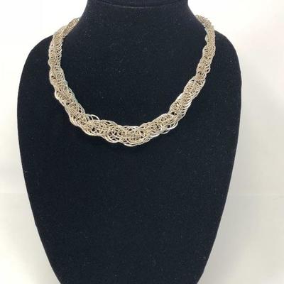 059: Vintage Coiled  Silver Toned Chokers