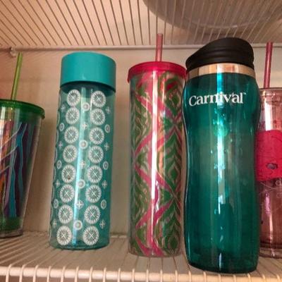 124:  Several Travel Mugs and Cups 