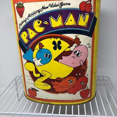141: PAC-MAN Metal 1980 Trash Can 