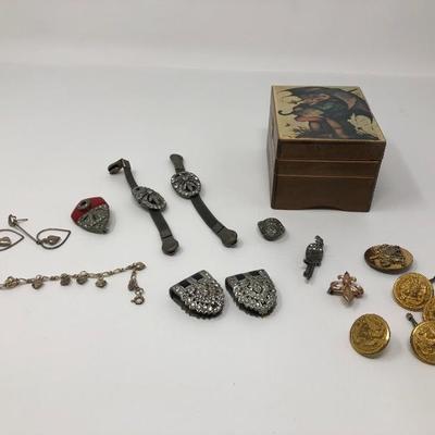 135:  Vintage Art Deco Shoe Clips and Other Vintage Pieces