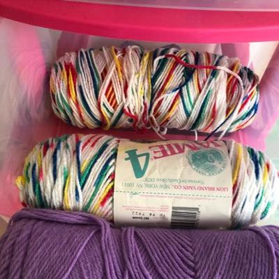 089:  Three Drawer Bins Full of Knitting Yarn