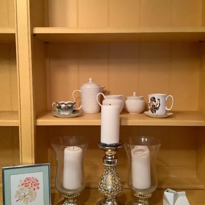 216:  Tea Set and Candles
