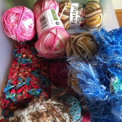 089:  Three Drawer Bins Full of Knitting Yarn