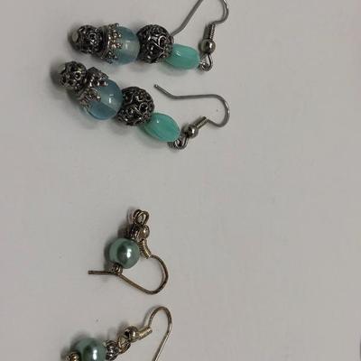 078:   Blue and Turquoise Earrings 