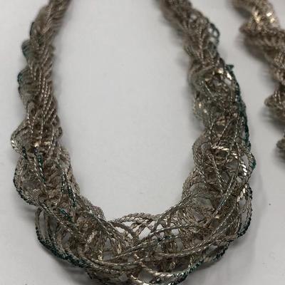 059: Vintage Coiled  Silver Toned Chokers