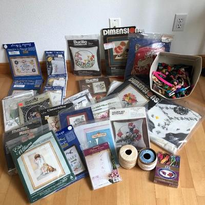 093:  New Needlecraft and Cross Stitch Kits With Thread
