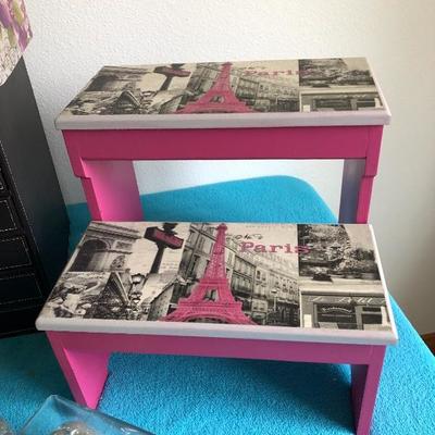 121:  Paris Stepping Stool, Leather Storage Drawers, Decor Boxes and Stationary