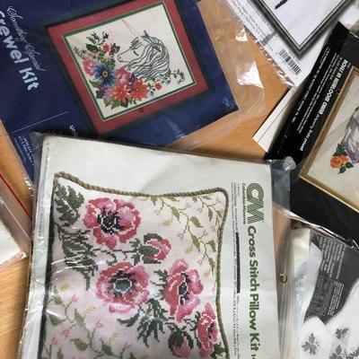 093:  New Needlecraft and Cross Stitch Kits With Thread