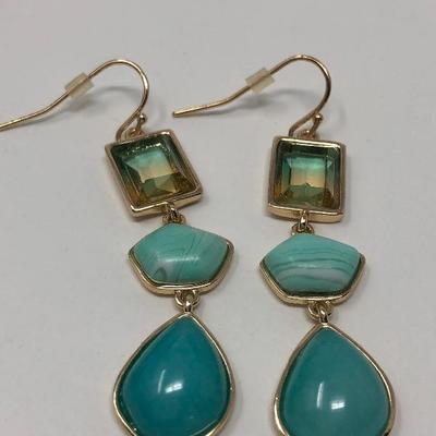 078:   Blue and Turquoise Earrings 