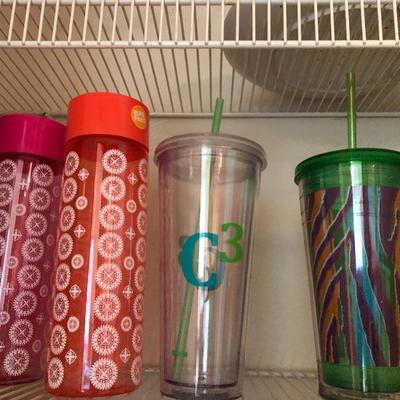 124:  Several Travel Mugs and Cups 