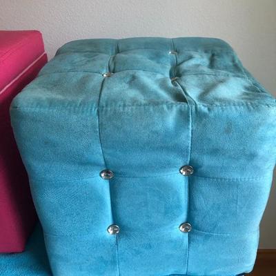 120:  Pink and Turquoise Foot Stools